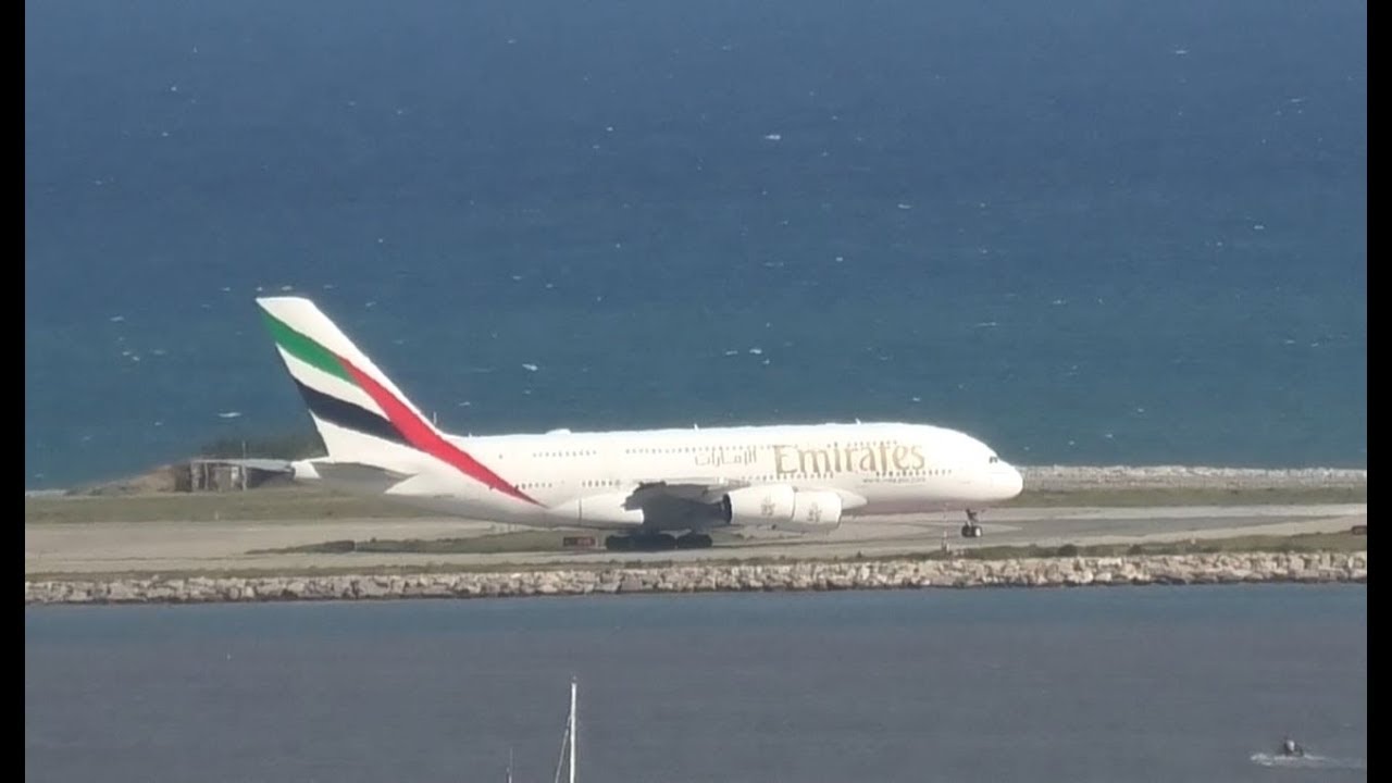 Airbus A-380 takeoff from Nice Cote d'Azur