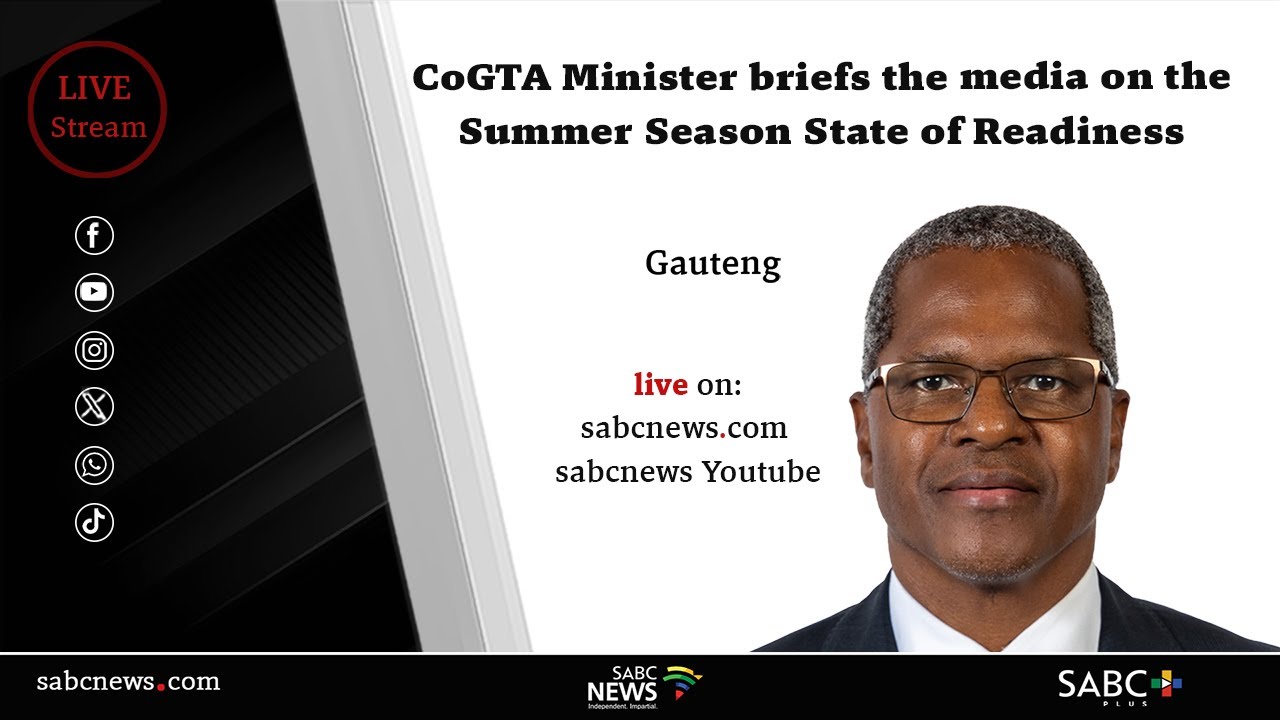 CoGTA Minister Velenkosini Hlabisa briefs the media on the Summer Season State of Readiness