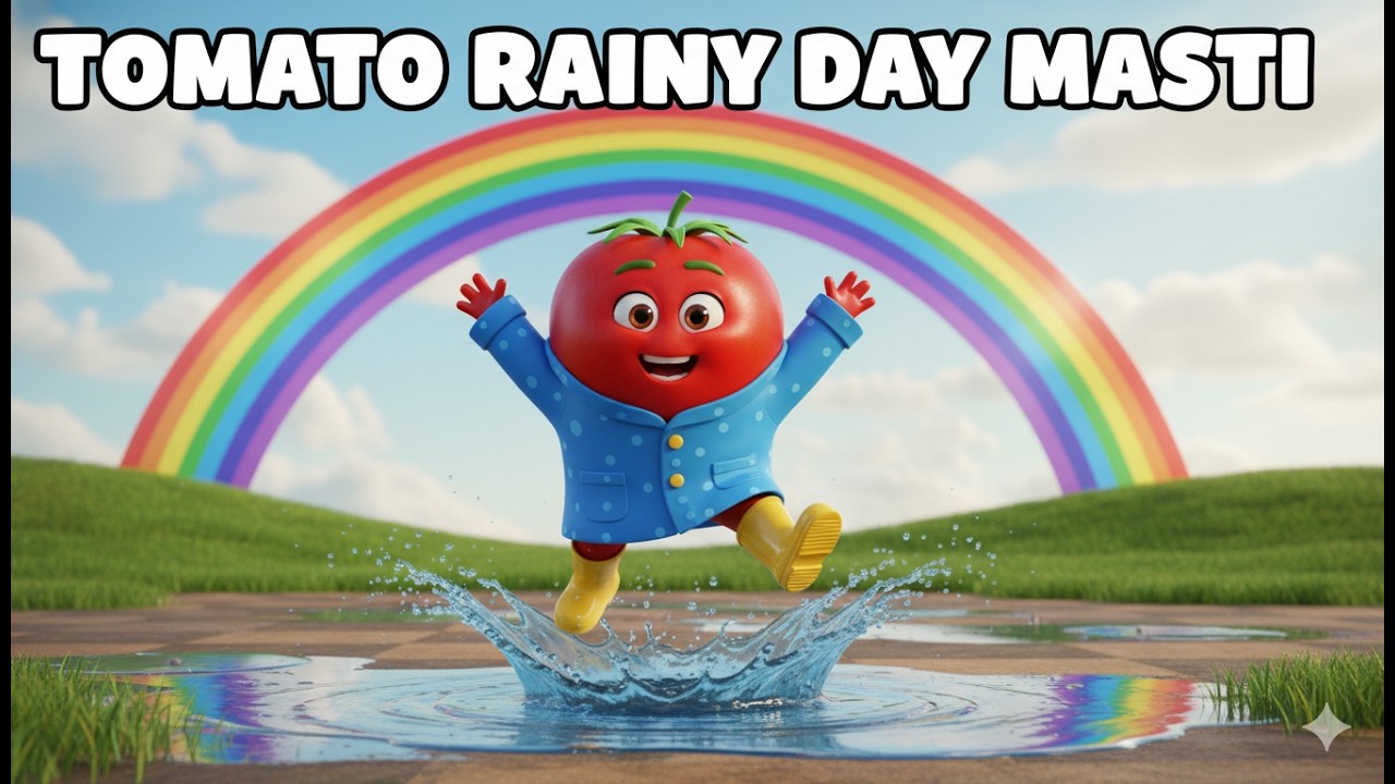Tomato Rainy Day Song ☔🍅 | Kids Vegetable Cartoon | Hindi Rain Song for Children | 3D Animation