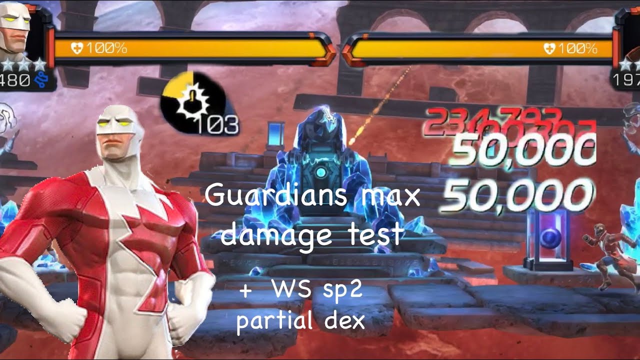 Guardians max damage test in labyrinth. Insane damage - MCOC