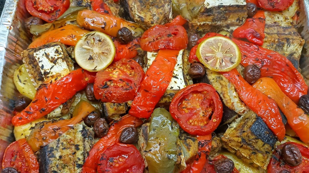 طبق سمك الراية في الفرن مع الخضار صحي او مداق رائع🐟