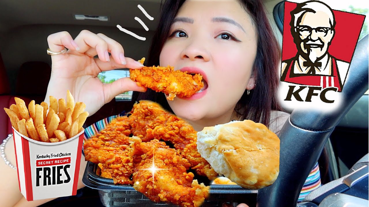 KFC Mukbang! Thử Gà Rán KFC trên xe | Try Nashville Hot Chicken KFC Drive Thru