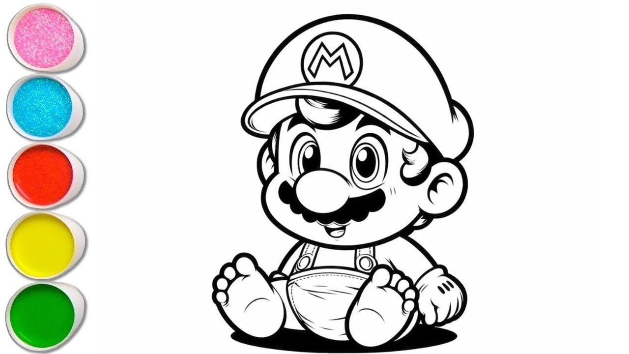 Cute Super Mario Drawing for kids, Painting & Coloring for kids, Toddlers | Let's Draw Together