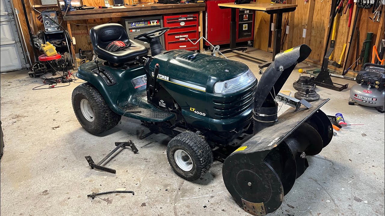I Custom Fit a $50 Sears Snowblower On a 2004 Craftsman LT1000 🤘🇺🇸