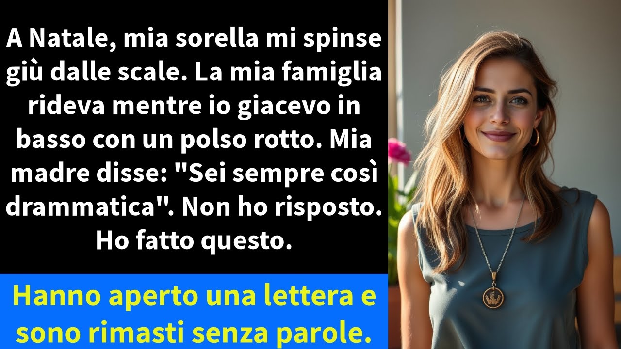 A Natale, mia sorella mi spinse giù dalle scale. La mia famiglia rideva mentre io giacevo in basso