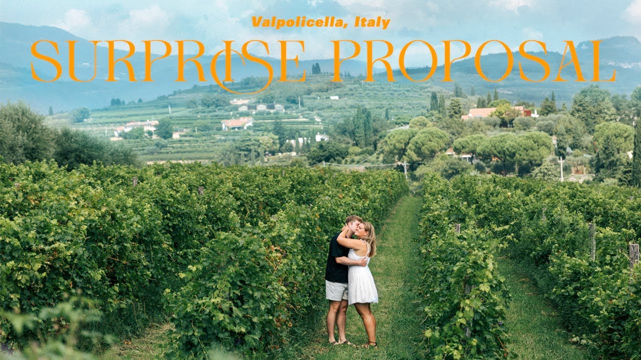 Surprise Proposal in Romantic Valpolicella Wine Hills, Verona, Italy