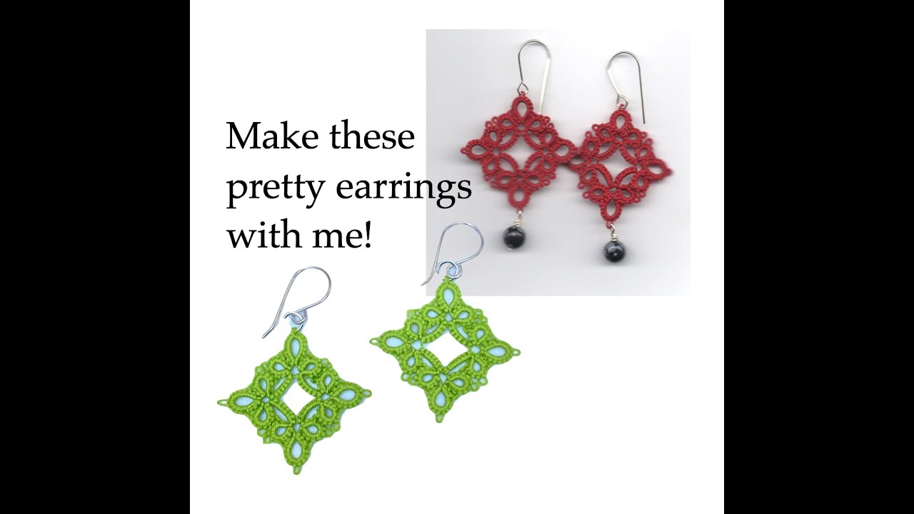 Tatting - Easy Diamond Earrings