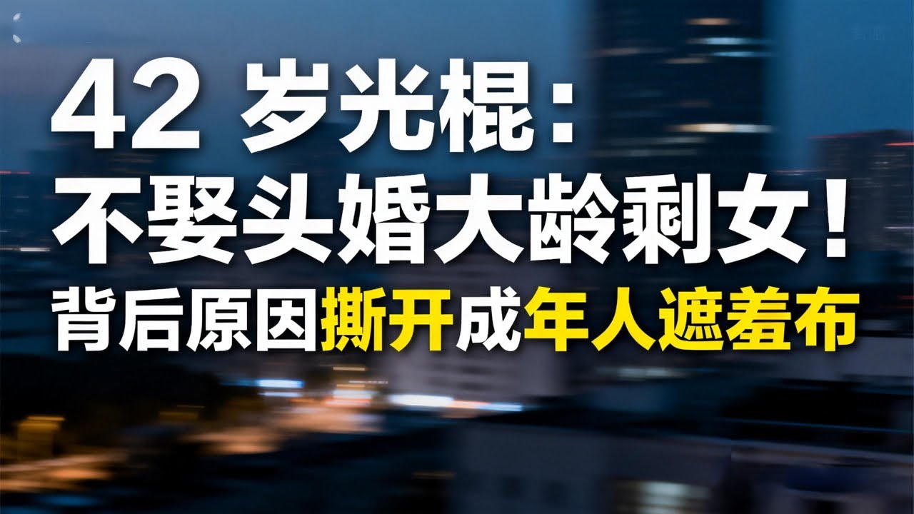 42 岁光棍放狠话：不娶头婚大龄剩女！背后原因撕开成年人遮羞布