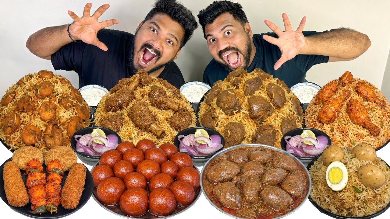 ASMR AMBUR MUTTON BIRYANI,CHICKEN BIRYANI,EGG & PRAWNS BIRYANI,CHICKEN LIVER BIRYANI,LIVER MASALA😍🔥