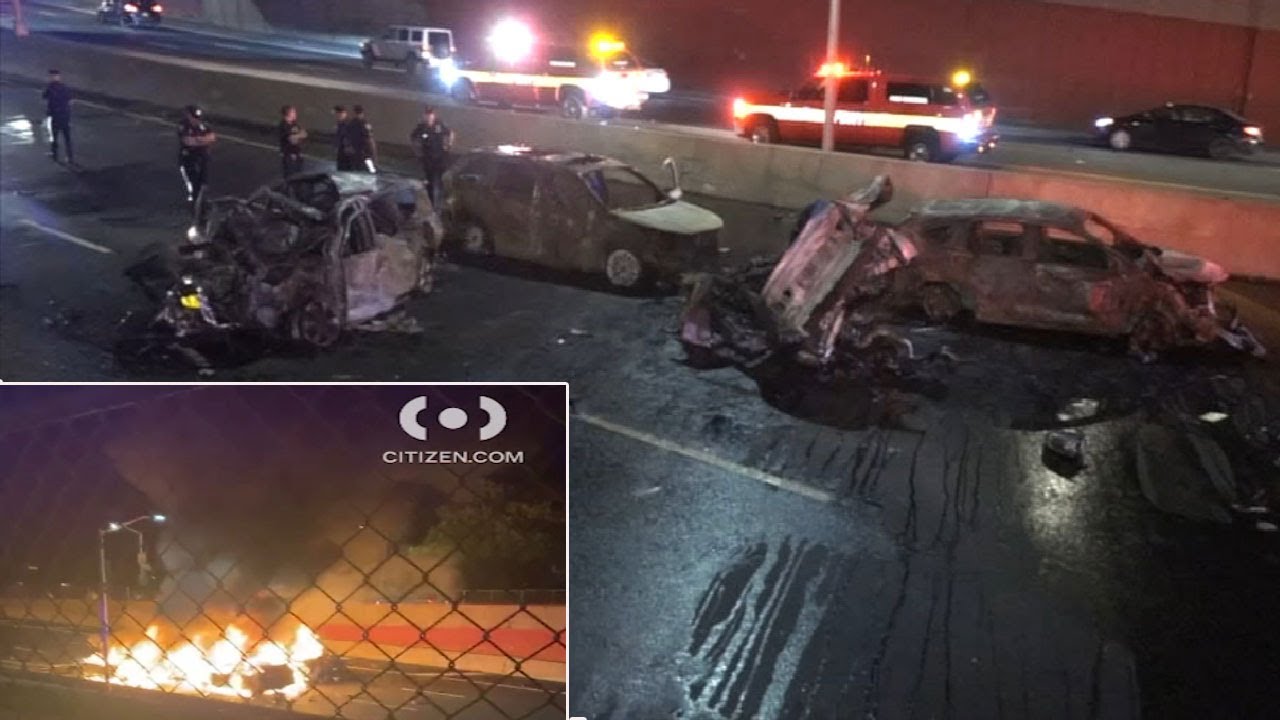 Fiery crash kills 2 on Bruckner Expressway in Bronx