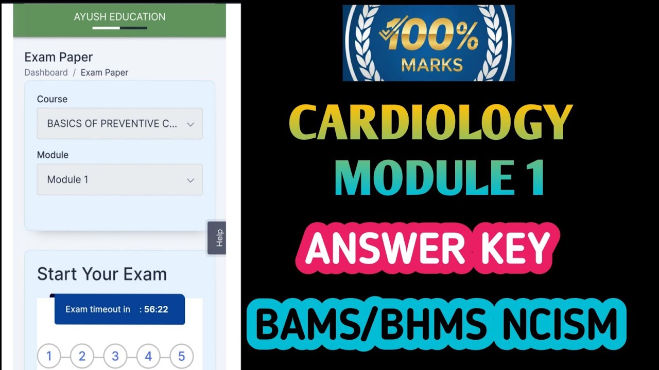 MODULE 1- BASICS OF PREVENTIVE CARDIOLOGY ANSWER KEY|NCISM ELECTIVE|BISAG ELECTIVE#bams#bhms#neet
