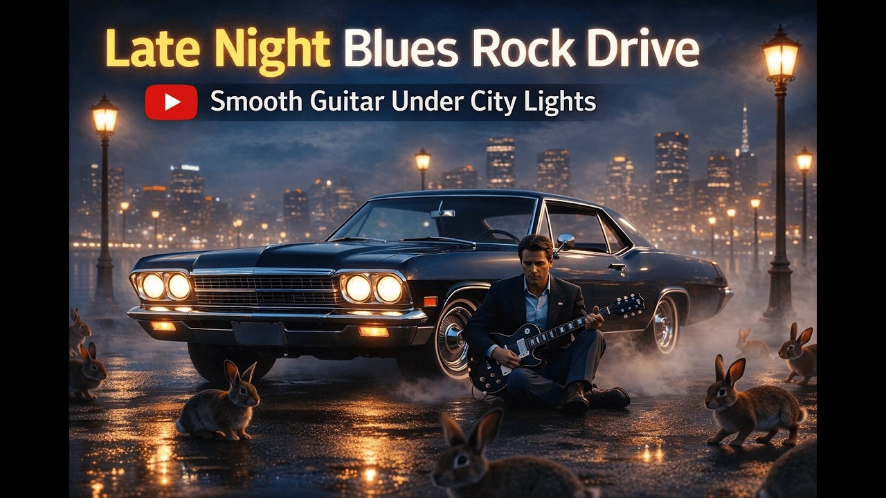 Late Night Blues Rock Drive – Smooth Guitar Under City Lights