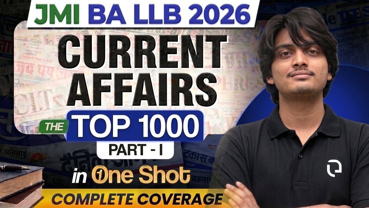 JMI BA LLB 2026: Top 1000 Current Affairs Part 1 (One Shot!)#jmiballb