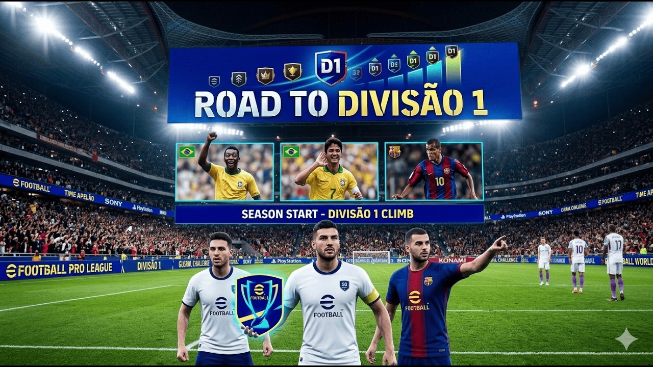 🏆 ROAD TO DIVISÃO 1: SÓ VITÓRIAS HOJE? #canaldegames #lendasdoefootbal  #efootball2026 #futebolgamer