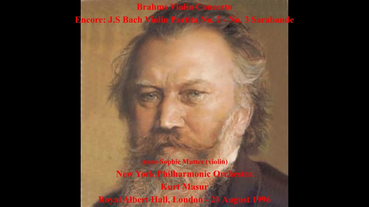 Brahms Violin Concerto - New York Philharmonic Orchestra - Mutter (violin) - Masur (RAH, 1996)