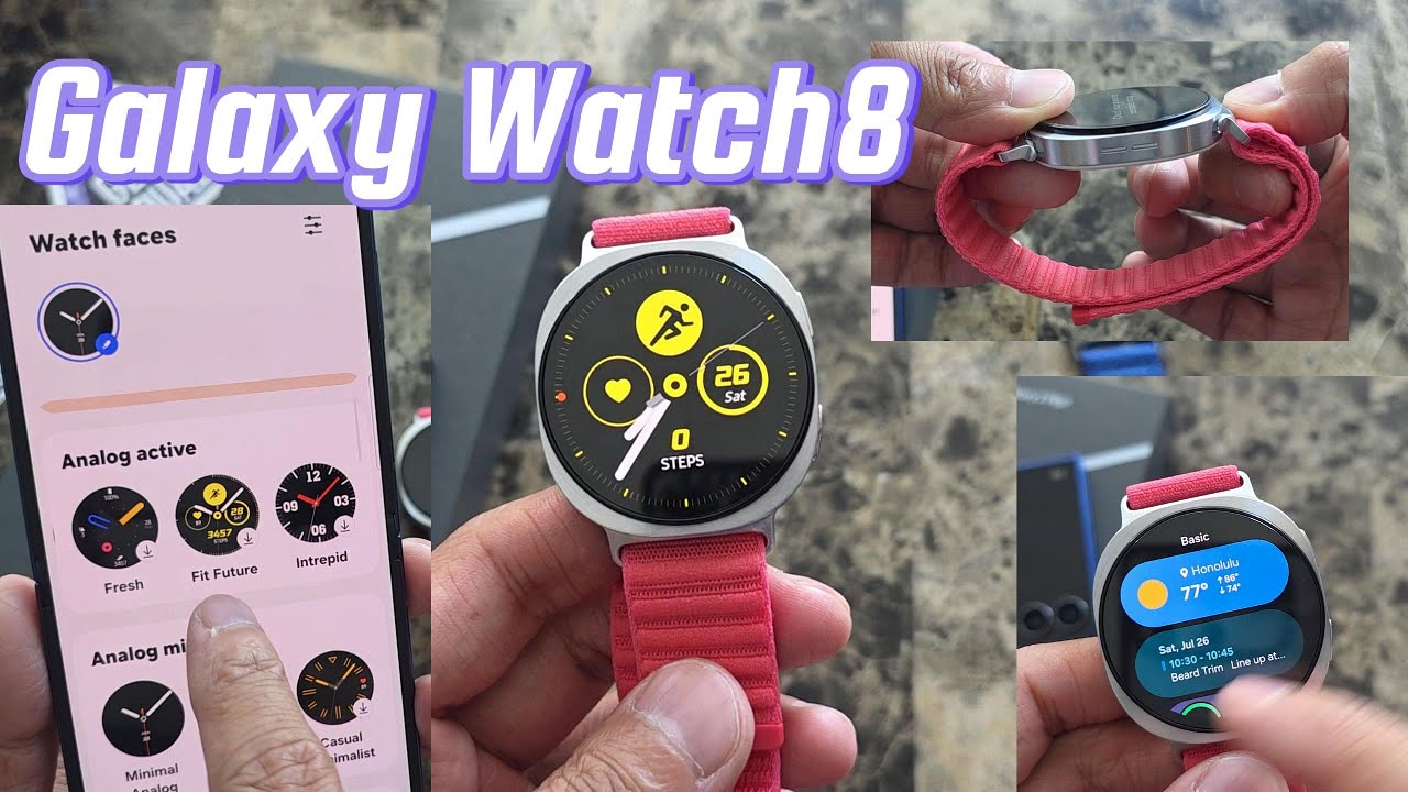 Day 1: Galaxy Watch8 (Silver, 44mm) Unboxing, Setup, Replacing the Watch Bands, Navigation and MORE!
