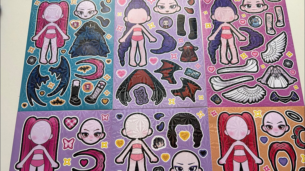 K-pop demon hunters 🍒Sticker book| ASMR 💎