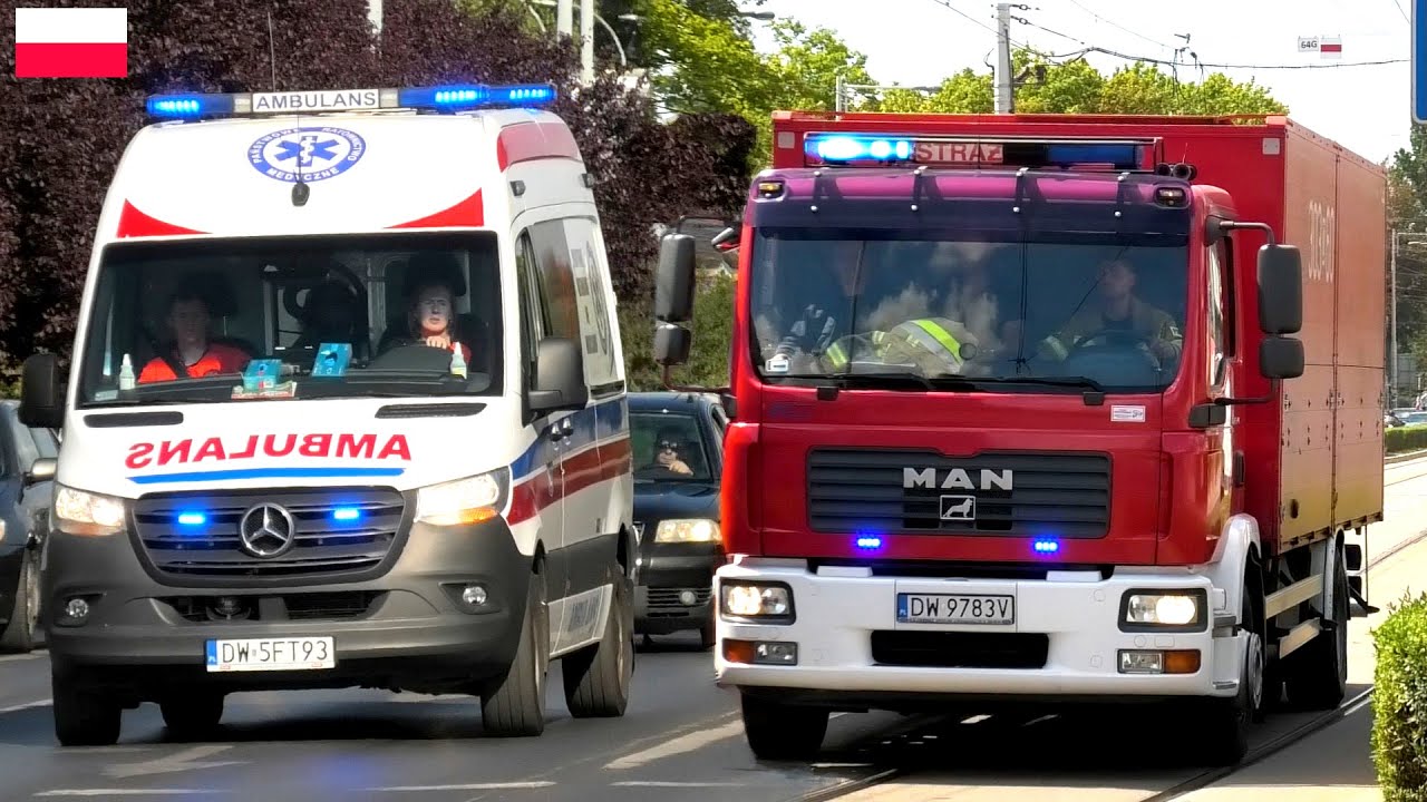 [12/08/2022] Straż Pożarna, Karetka, Krwi, Firma Energetyczna oraz Policja na sygnale we Wrocławiu