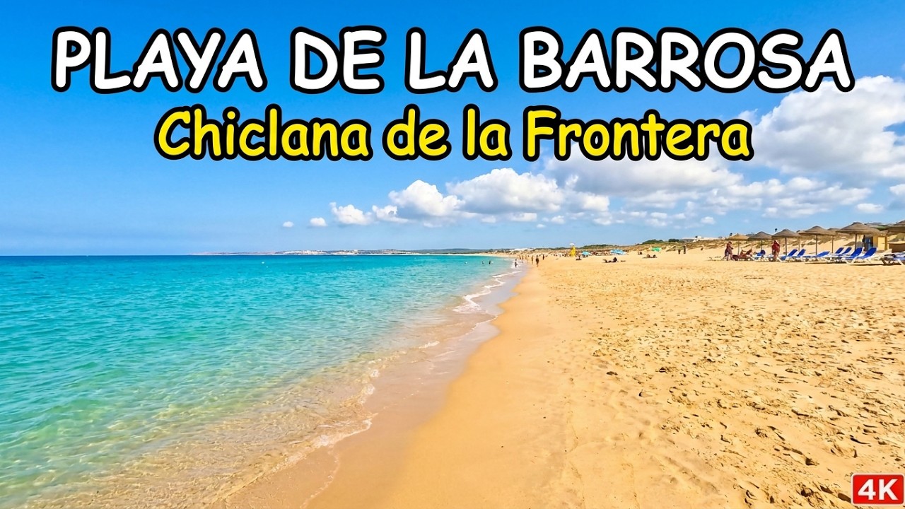 ⛱️ Playa de la Barrosa ☀️ Chiclana de la Frontera | 4K 🇪🇸 Clean Video.