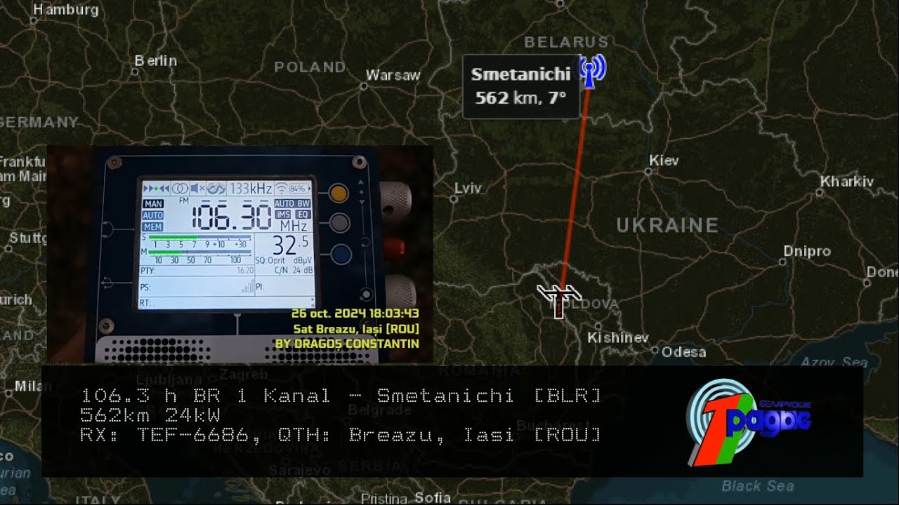 FM DX Tropo from ROU, MDA, UKR & BLR [560km] received in Iasi [ROU] (26.10.2024)