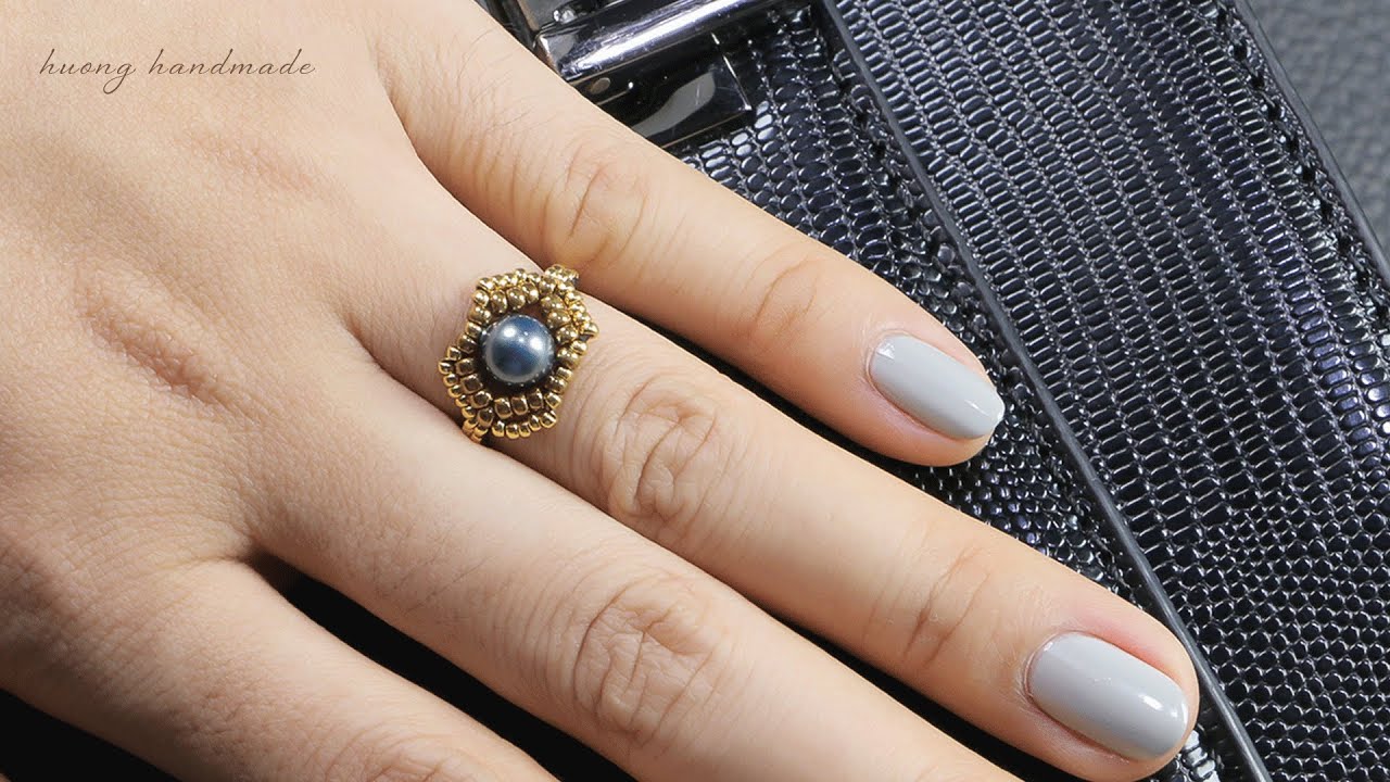 Beaded ring DIY. How to make beaded ring. Jewelry making