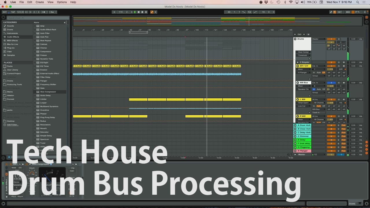 Tech House Drum Bus Processing in Ableton Live