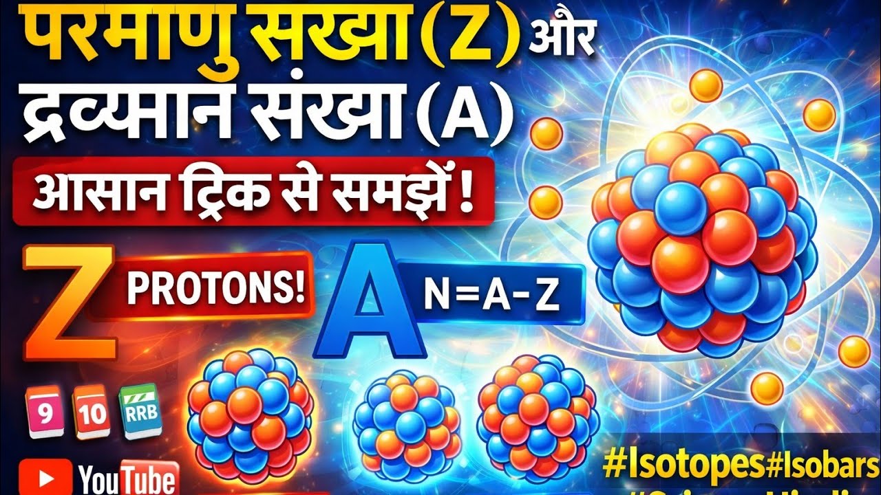 परमाणु संख्या और द्रव्यमान संख्या 5 मिनट में क्लियर 🔥