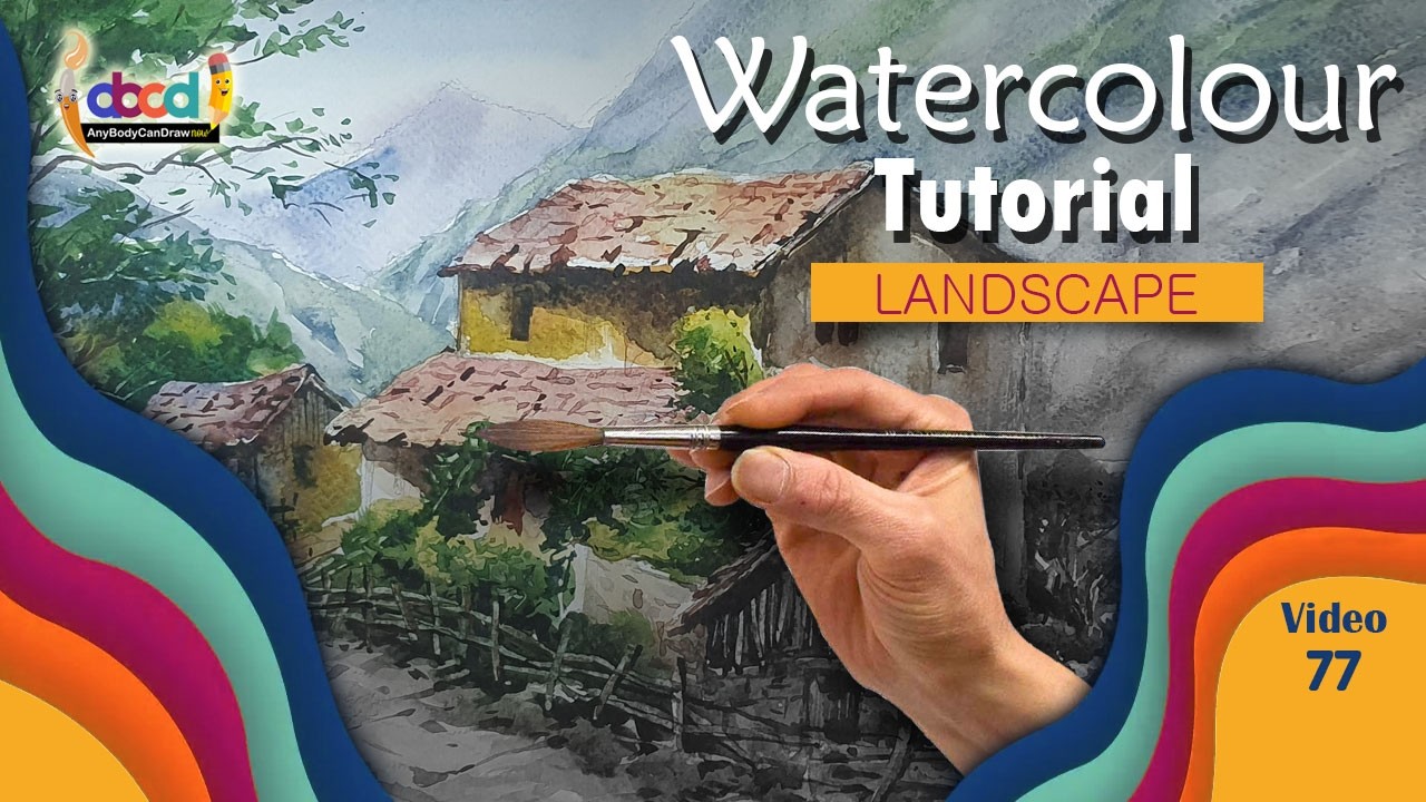 Watercolor Demonstration I Landscape Painting I Mountain I AnyBodyCanDrawNow