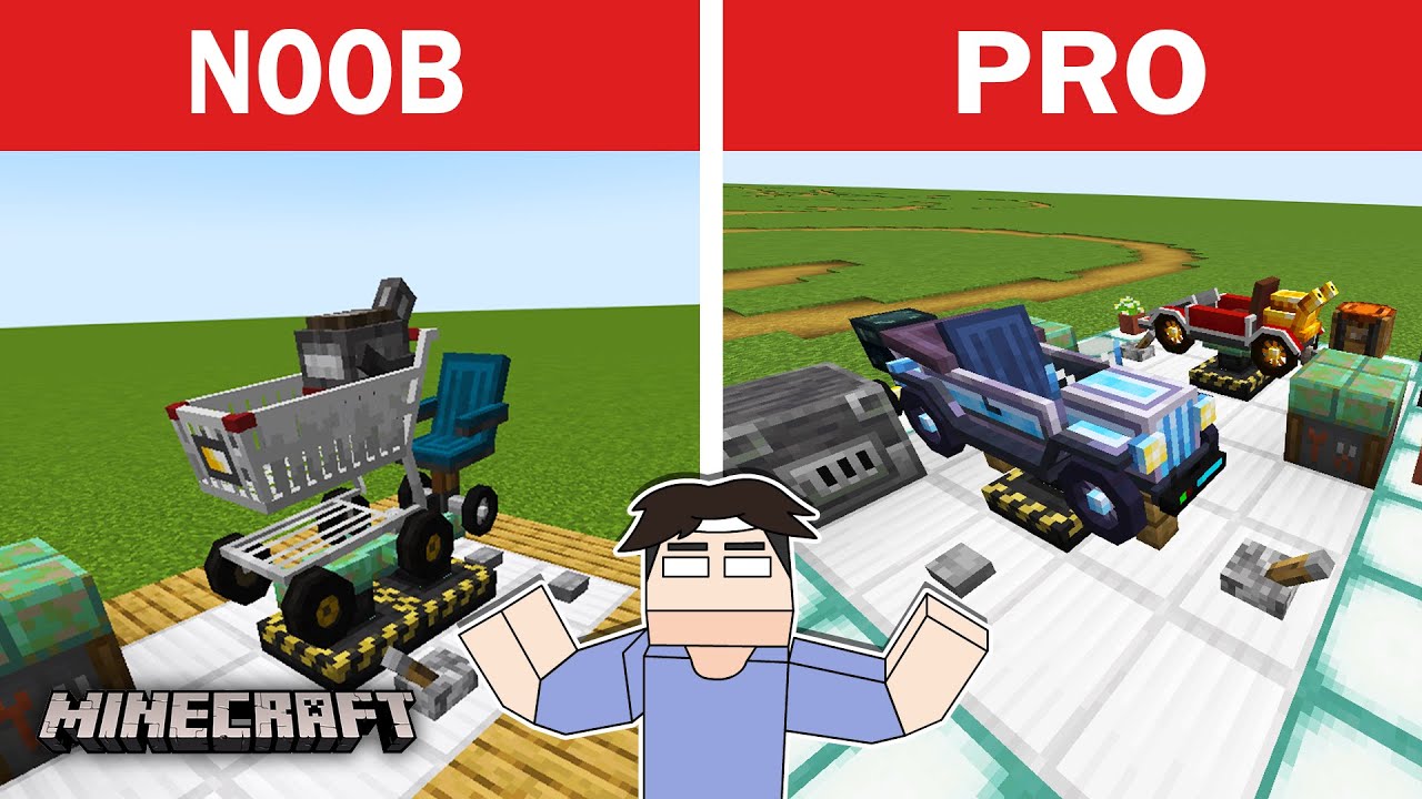 NOOB vs PRO : Pagandahan ng KOTSE sa Minecraft