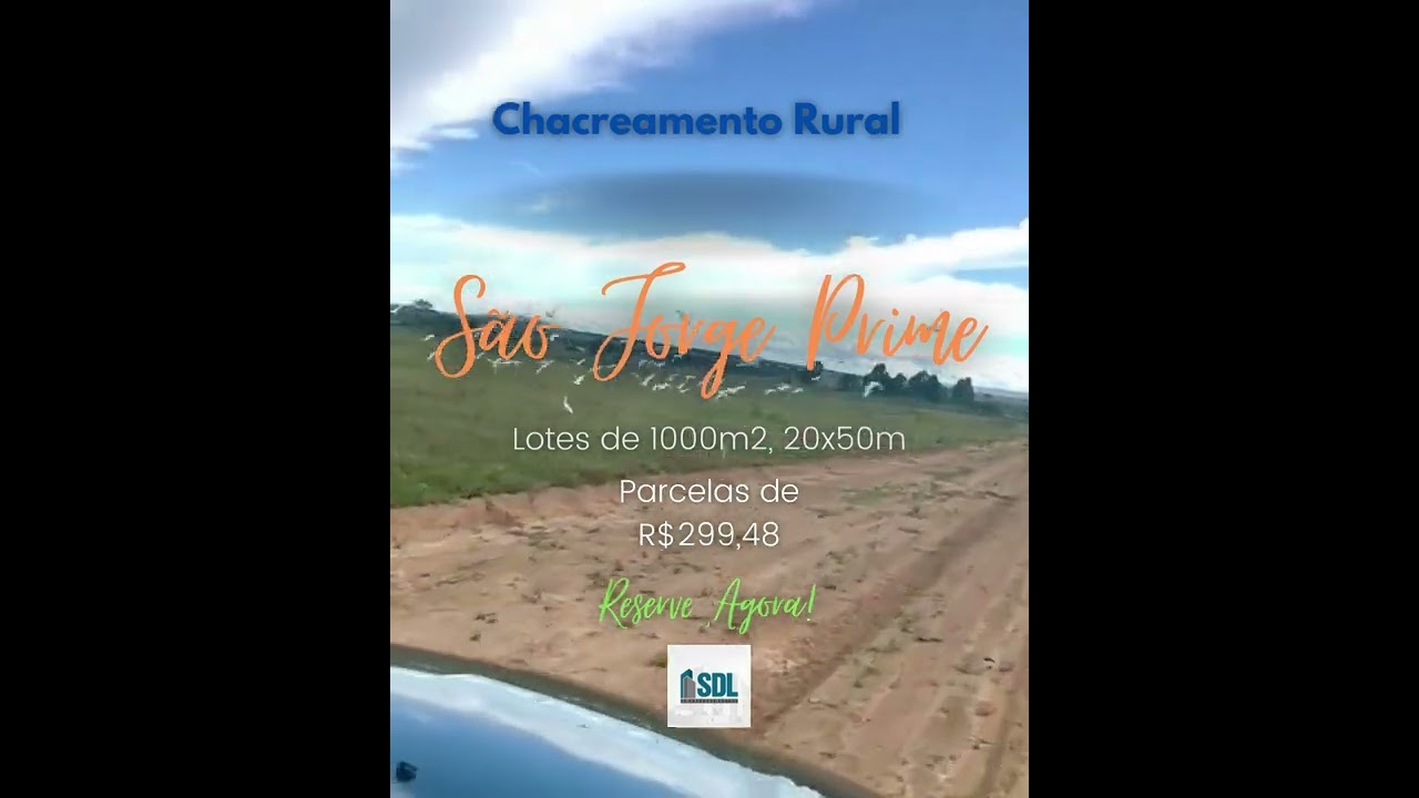 adquira seu lote de Chacreamento Rural, 1000m2, parcelas de 299,48