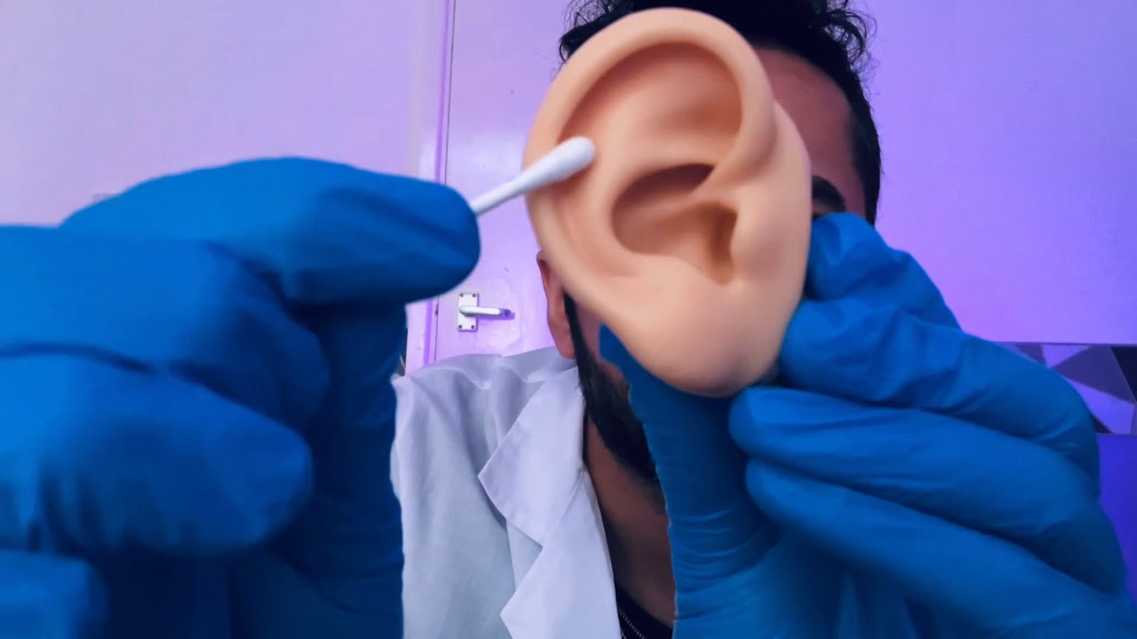 ASMR: Binaural Whispered Ear Cleaning (cleaning, scraping, health check) rp