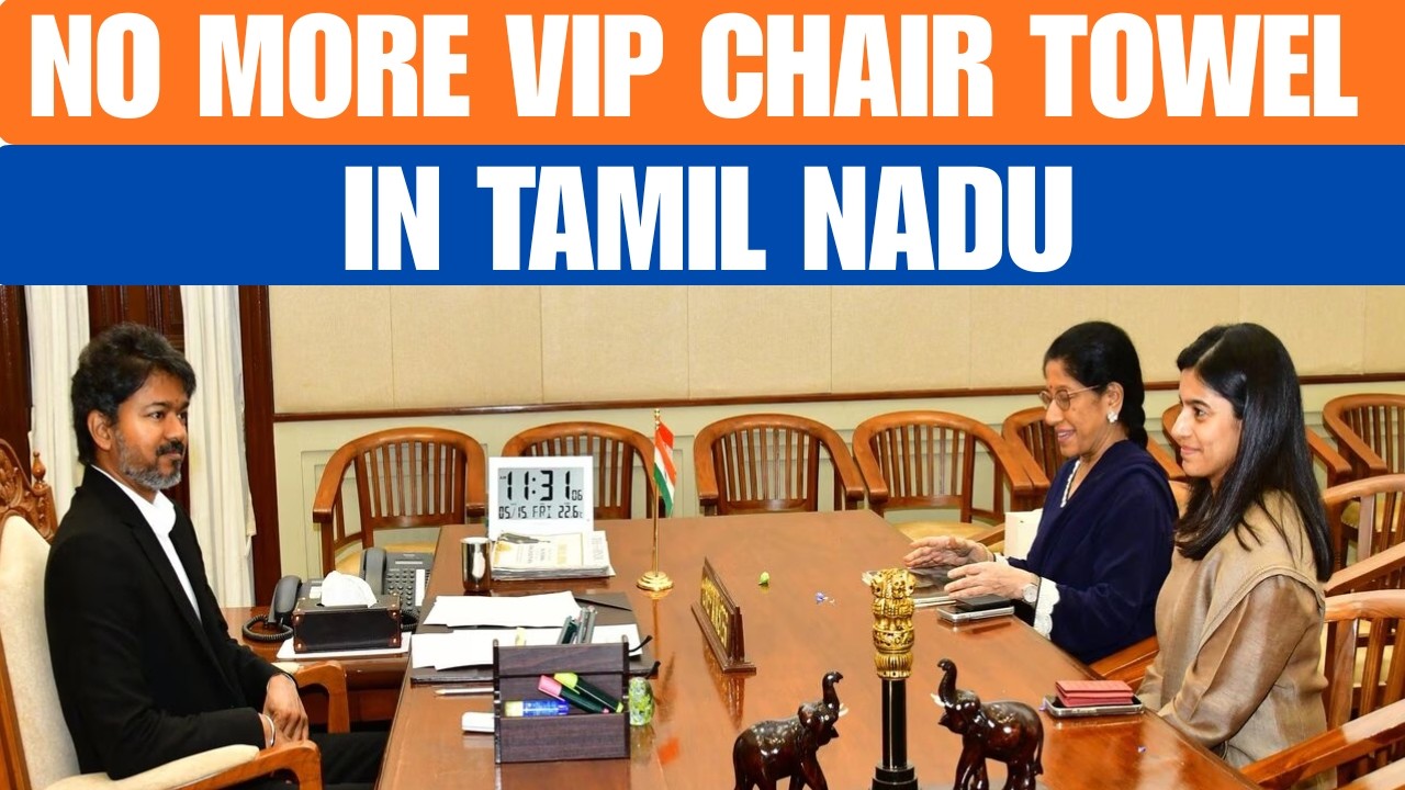 Tamil Nadu CM Joseph Vijay Ends Colonial VIP Chair Towel Tradition