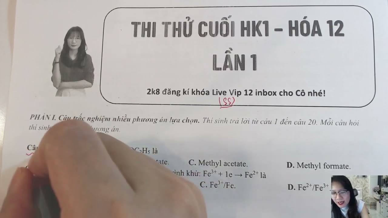 GIẢI ĐỀ ÔN THI CUỐI HK1 - HÓA 12 - ĐỀ 1