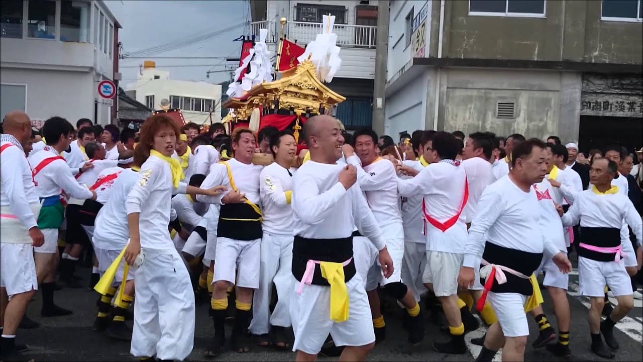 印南祭り2014　本宮昼　国道の信号を渡るところ