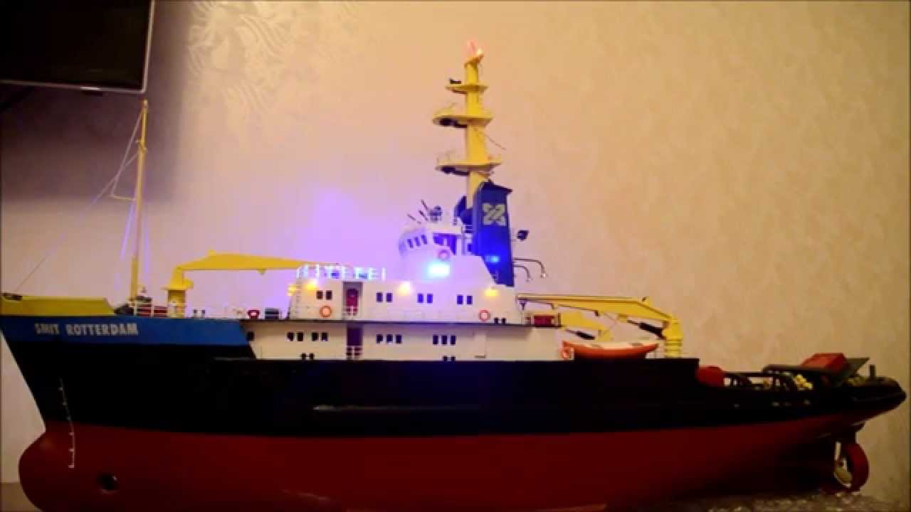 smit rotterdam with lights, working radar,bowthruster and diesel engine sound on 9ch tx