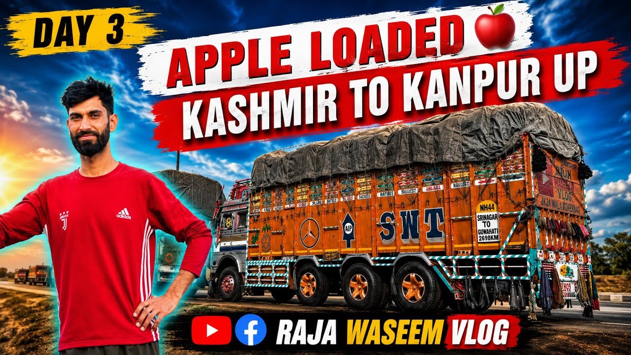 🍎 Apple Loaded || Kashmir To Kanpur 🚛 || Day 3 Continue Drive #aligarh #rajawaseemvlog 