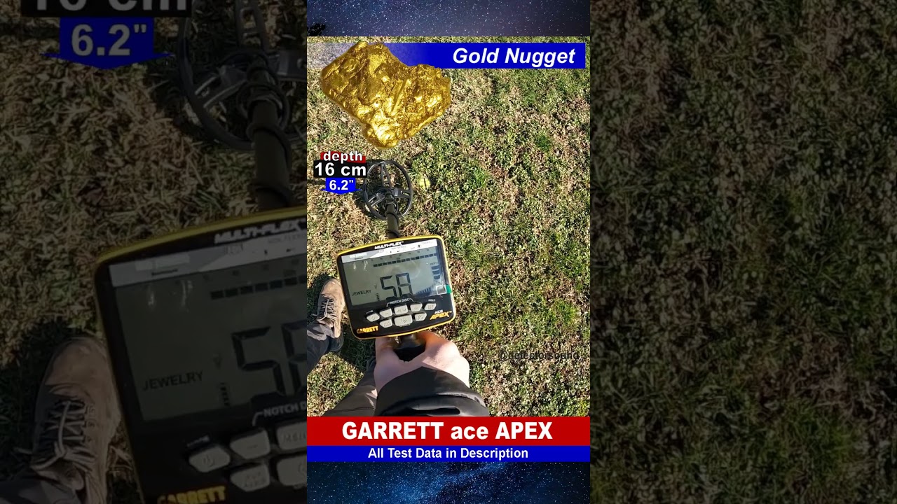 Garrett ace Apex🧐👍😲test with Gold Nugget 7.8 gr / 0.275 oz in Jewelry mode #metaldetectors