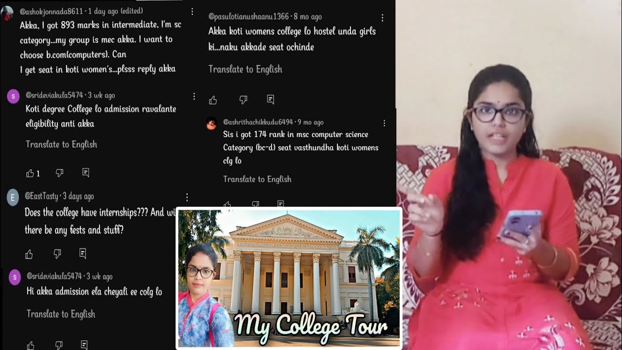 Doubt's Clarification Video on koti women's college || Reply for Comments on TMV ||
