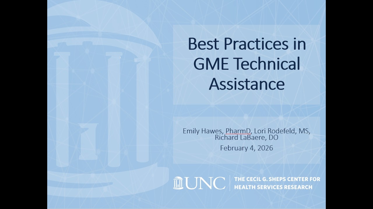 Best Practices for Statewide GME Technical Assistance