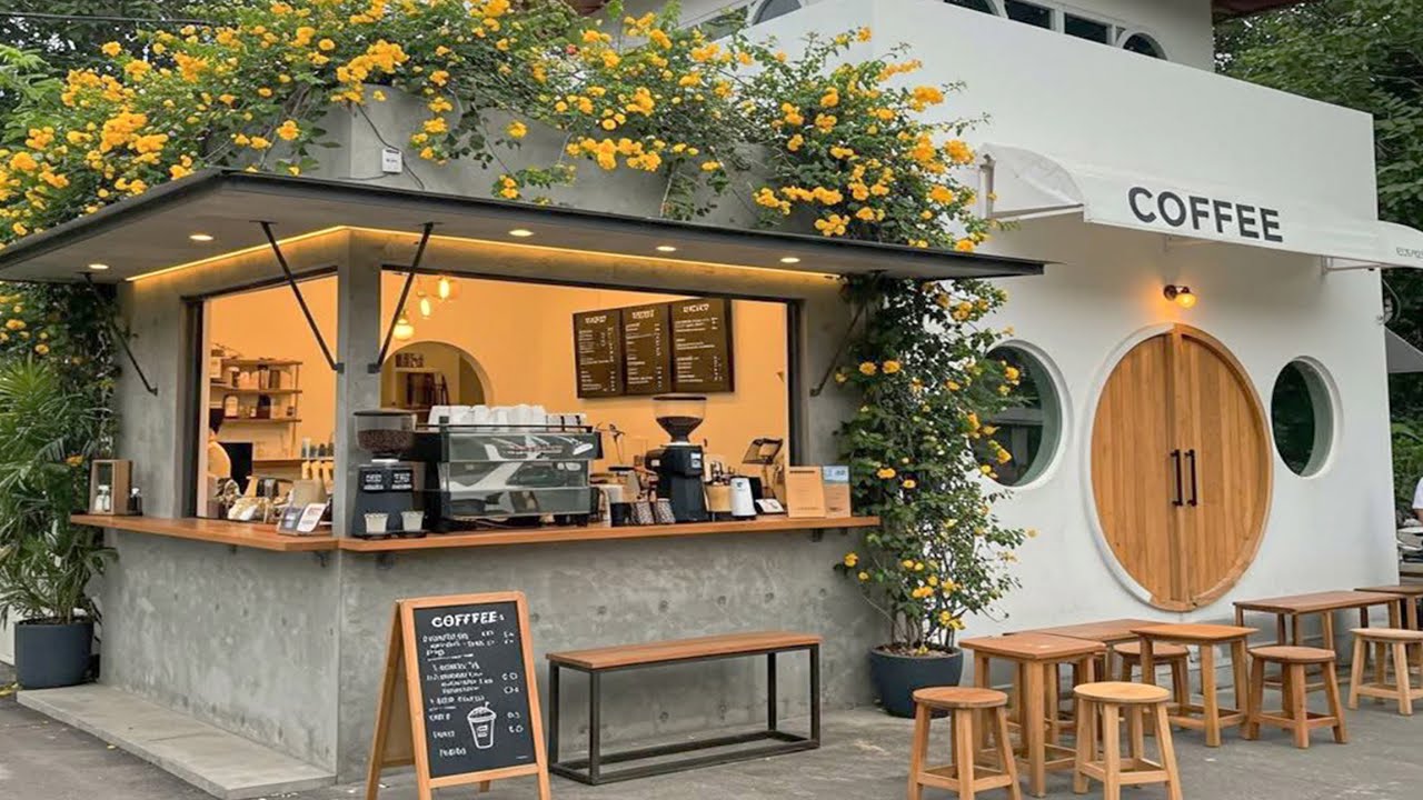 100+ Minimalist Cafe & Coffee Shop Design Ideas, Small Coffee Shop Budget Concept Design #125
