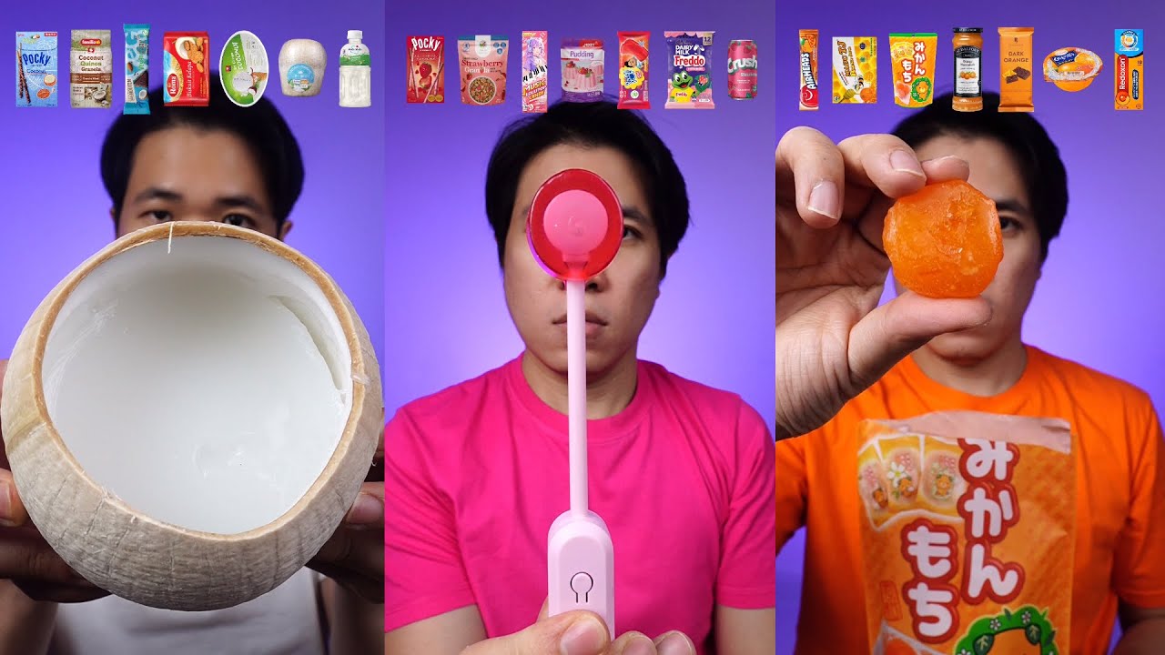 [KOMPILASI] MAKAN SERBA RASA KELAPA 🥥, STRAWBERRY 🍓, DAN JERUK 🍊