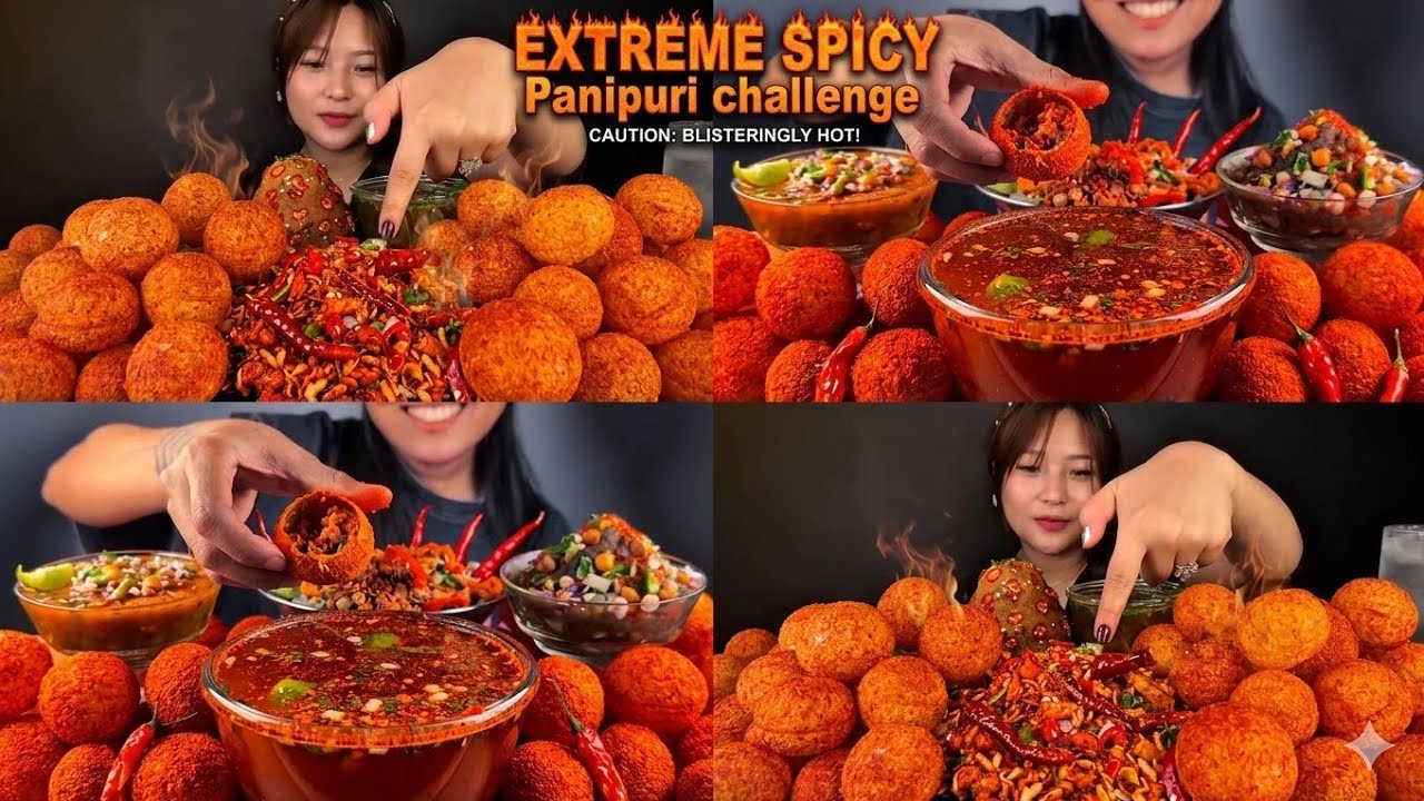 @Mikasafoodie vs @DikshaPatgiri ASMR Eating spicy panipuri 🥵#mukbang #asmreating #puchka #panipuri.