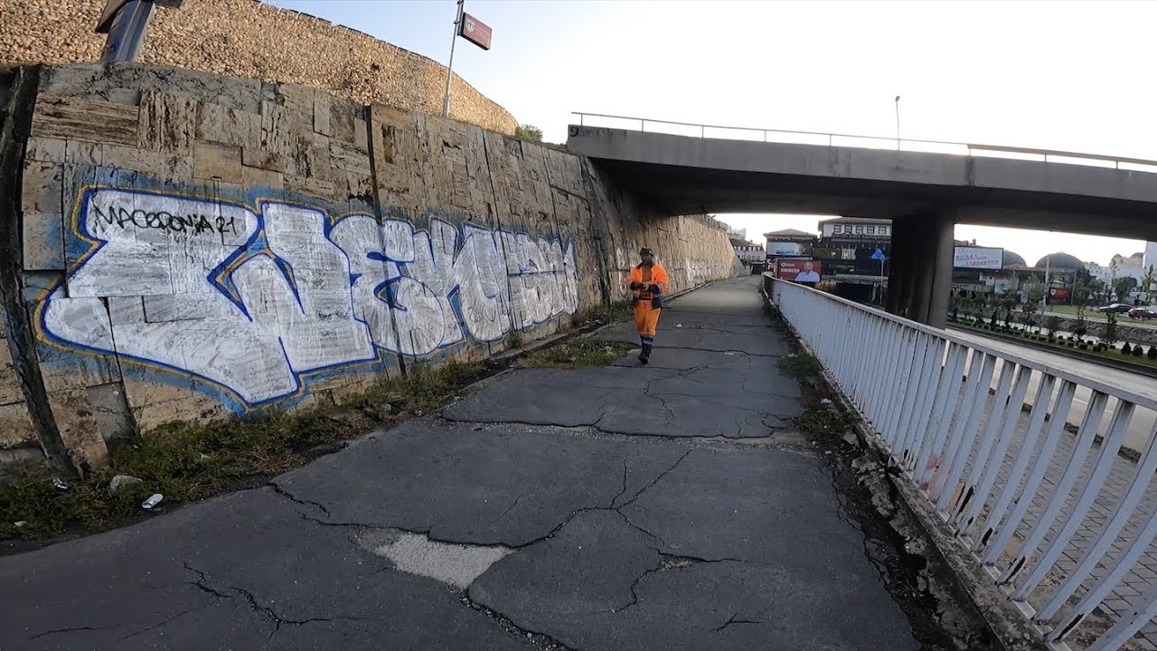 Graffiti tourist  Skopje Macedonia