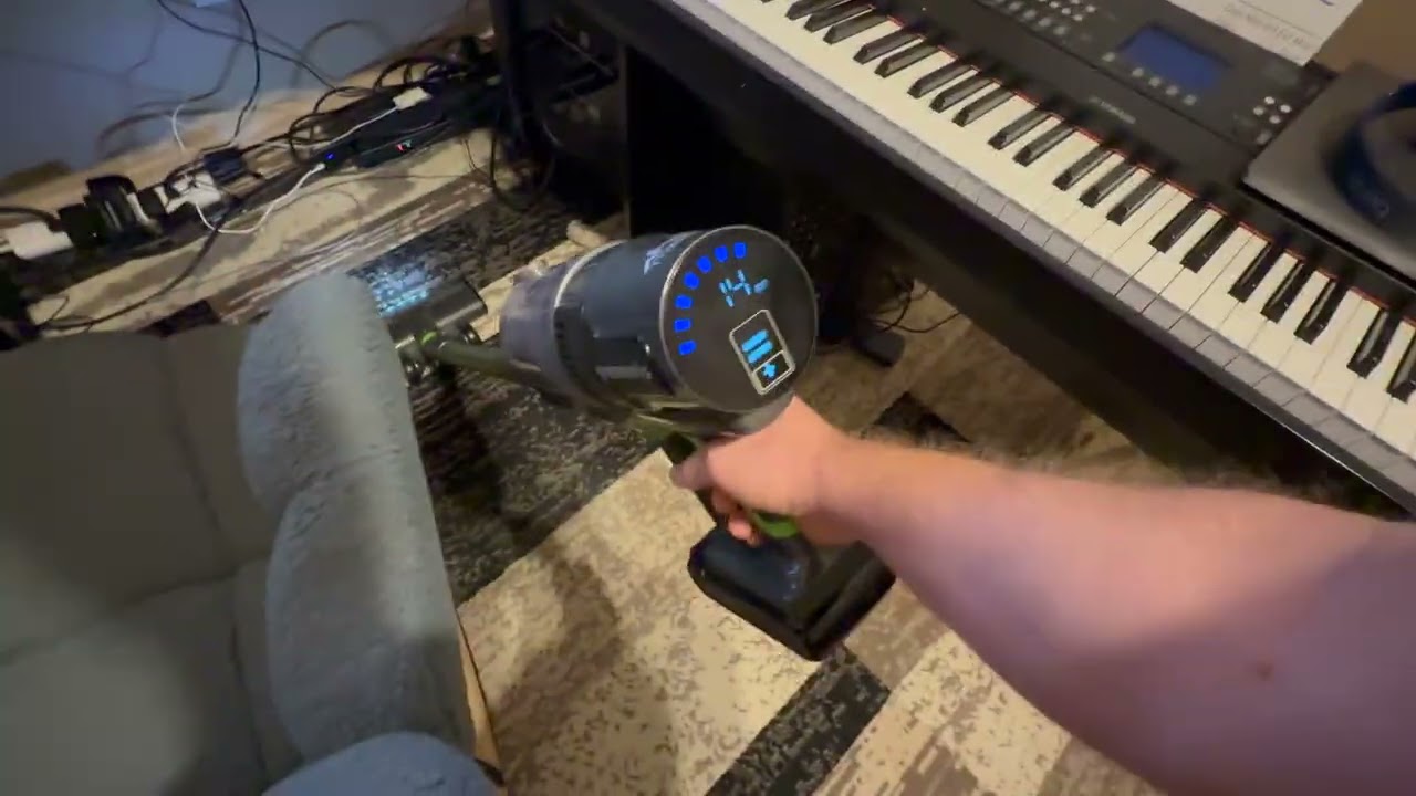 vacuuming the studio