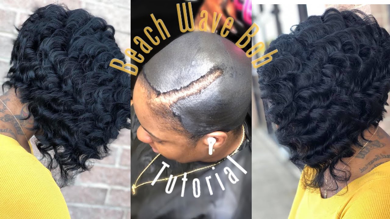 Как сделать пляжный боб с волнистыми волосами Quickweave CURLY | Не забудьте защитную шапочку | П...