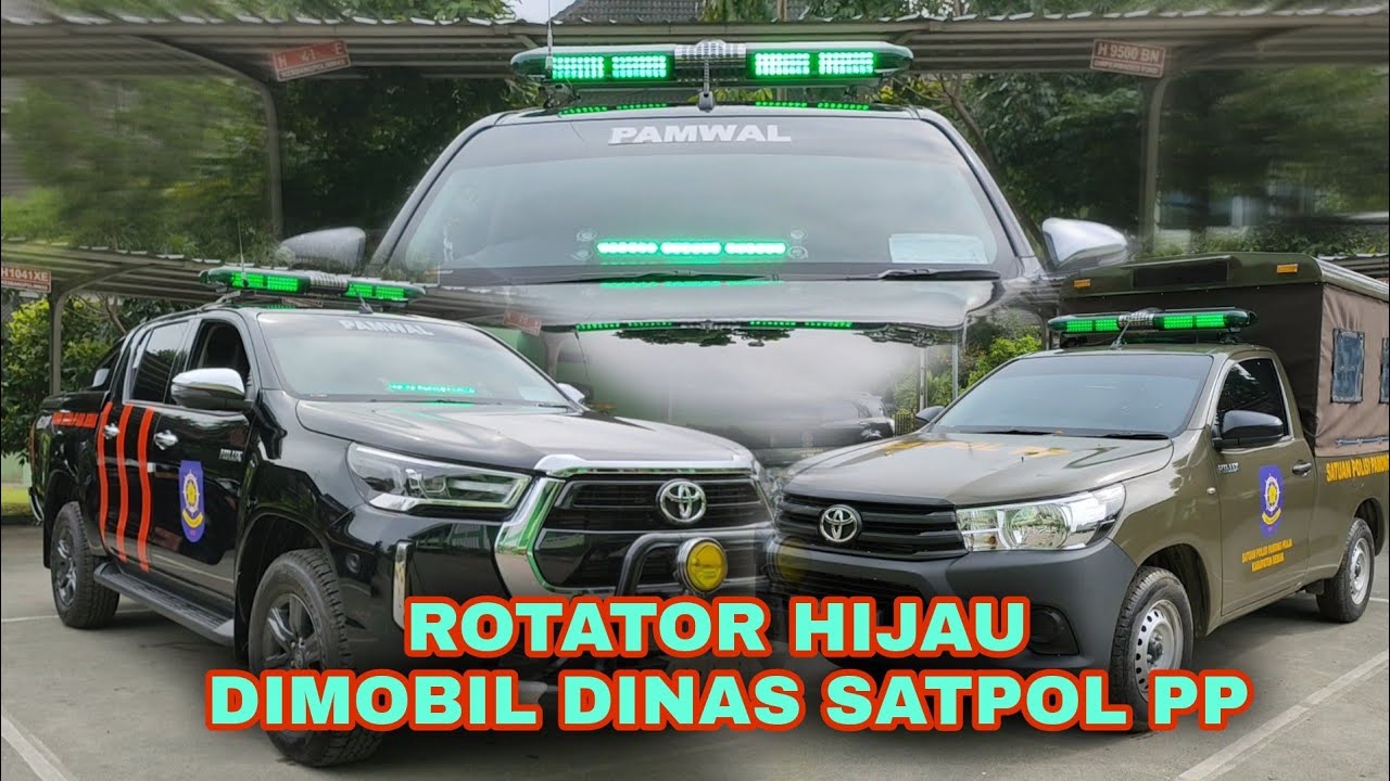 Mobil Satpol PP Terbaru Menggunakan Rotator Hijau