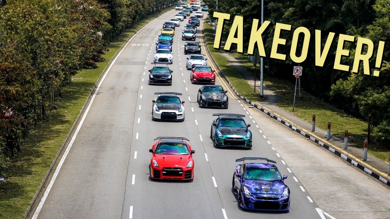 TAKING OVER THE STREETS in 40 R35 GTRs & Audi R8s! [6K Subs Special]