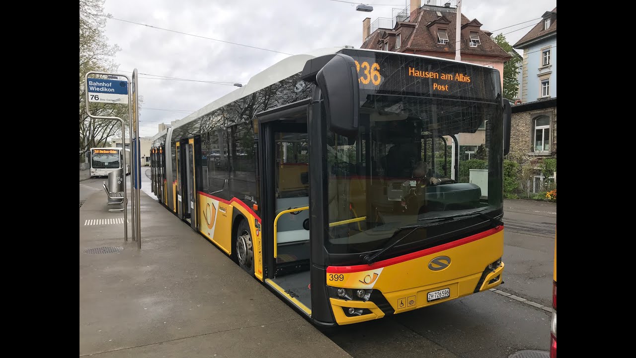 Postauto Schweiz Zürich Route 236 Zürich, Bahnhof Wiedikon to Hausen am Albis, Post (Original Video)