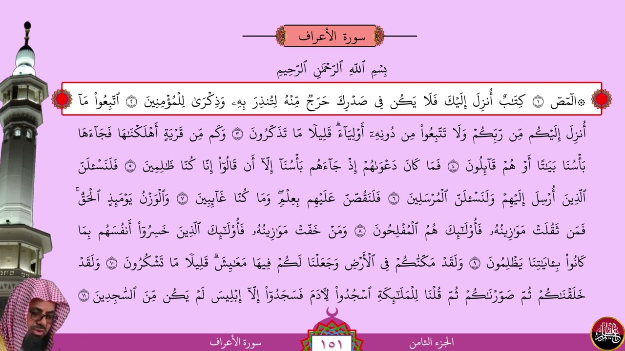 مصحف الحدر المسرع لمراجعة الحفاظ بصوت الشيخ سعود الشريم - الجزء الثامن
