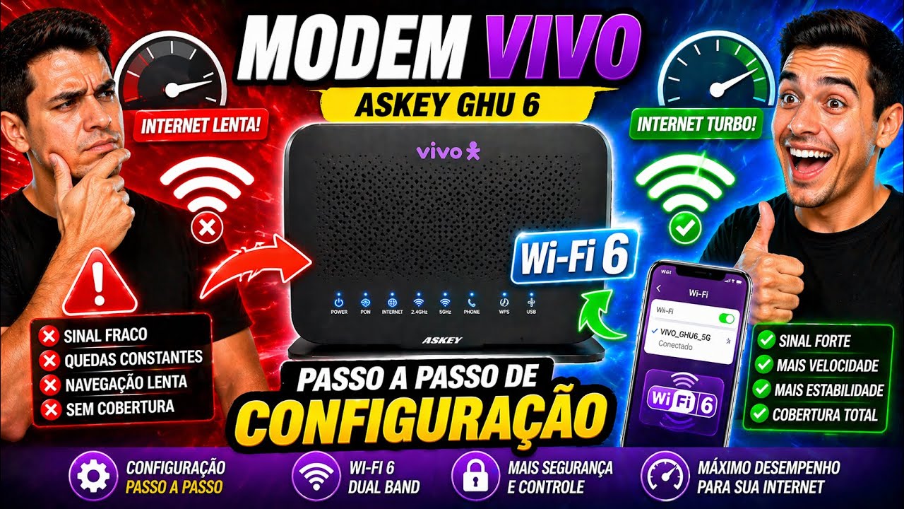 NOVO MODEM VIVO | Askey GHU 6 | WI-FI 6 | PASSO a PASSO de CONFIGURAÇÃO